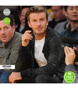 David Beckham Lakers Game Black Bomber Jacket